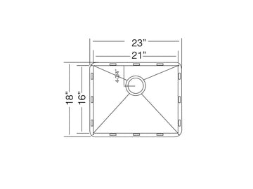 23 inch Flush Mount Single Bowl Stainless Steel Kitchen Sink / Laundry Sink - Lille TZ Z533 - Sink Depot